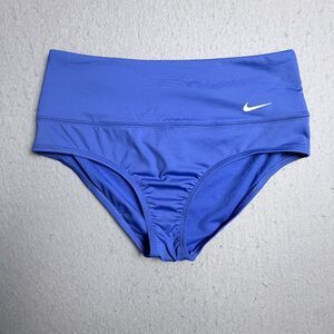 NIKE Women's Medium Swimsuit Bottom Royal Blue High Rise Banded Back Pocket